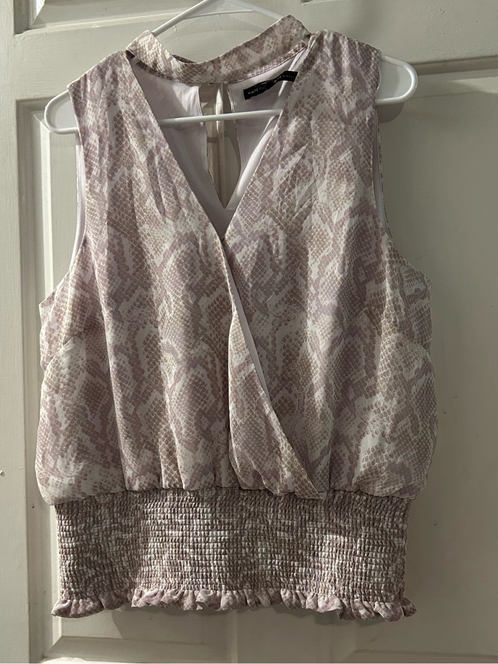 White House Black Market Pink-Tone Snake Print Sleeveless Camisole